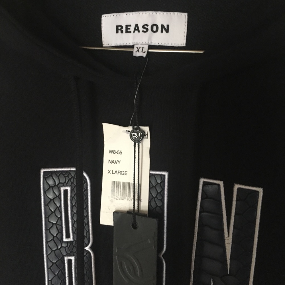 Reason Rival Men’s Black Graphic Hoodie Sweatshirt - Picture 5 of 8